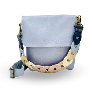 Crush Leather Crossbody/ Shoulder Bag Blue Pebbled Leather Made in Ubrique ✨